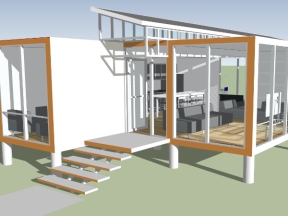 Nhà container đẹp model sketchup 