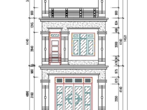 Nhà dân 2 tầng 1 tum 5.5x17.7m