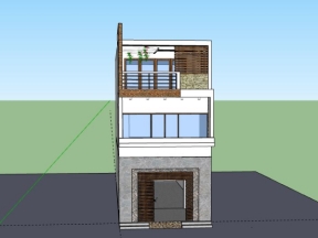 Nhà dân 2 tầng 5.5x20m file sketchup