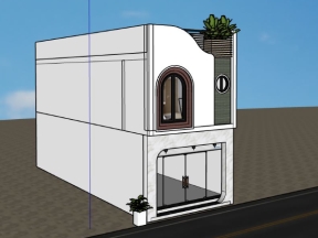 Nhà dân 2 tầng 5x15m file sketchup