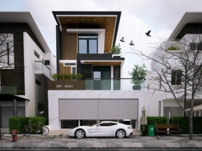 Nhà dân 3 tầng 3dmax
