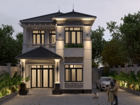 Nhà mái nhật 2 tầng 7.5x13m