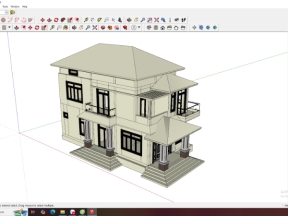 Nhà mái nhật 2 tầng 8x15m đầy đủ file bản vẽ thi công, danh mục cả file .skp