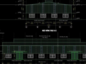 Nhà nhà xưởng công nghiệp cấp 4 diện tích 26x52m