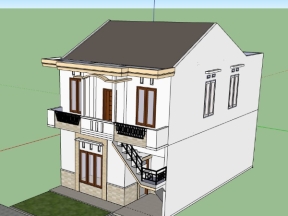 Nhà ở 2 tầng 7x11m model sketchup