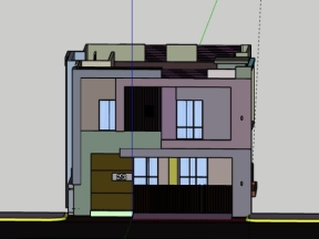 Nhà ở 2 tầng 9.4x12m model sketchup