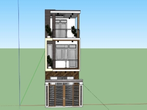 Nhà ở 3 tầng 4x26m model su đẹp mắt