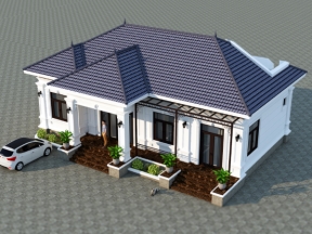 Nhà ở cấp 4 tân cổ điển 15x10m