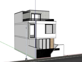 Nhà ở phố 2 tầng 7.8x17m dựng model su 