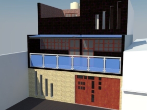 Nhà ở phố 3 tầng 7x14m dựng model .skp