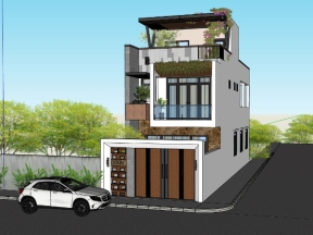 Nhà phố 2 tầng 1 tum 6x19.8m kiểu mới