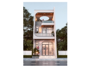 Nhà phố 2 tầng 1 tum lệch tầng kt 5x16.8m