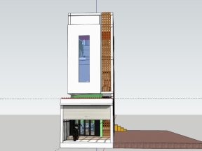 Nhà phố 2 tầng 4x20m dựng model su 