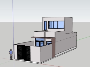 Nhà phố 2 tầng 5.2x17m file sketchup