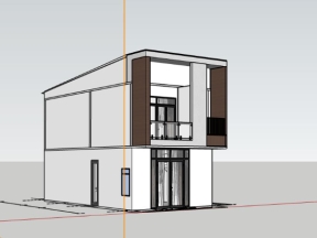 Nhà phố 2 tầng 5.7x12m file sketchup