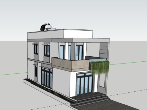 Nhà phố 2 tầng 5x17m dựng model sketchup