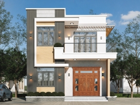 Nhà phố 2 tầng 7x10m đầy đủ kiến trúc, kết cấu, điện nước