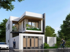 Nhà phố 2 tầng hiện đại, diện tích xây dựng 8,2x14m Nhà phố 2 tầng