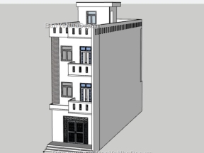 Nhà phố 3 tầng 5.1x20m model sketchup