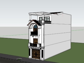 Nhà phố 3 tầng 5x24m model sketchup 