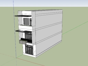 Nhà phố 3 tầng cao cấp 5x20m model sketchup