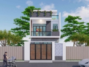 Nhà phố 3 tầng diện tích 6x21m đầy đủ kiến trúc revit