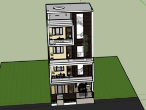 Nhà phố 4 tầng 7.7x17m model su