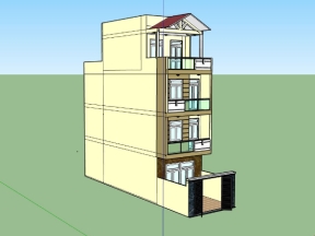 Nhà phố 4 tầng mẫu đơn giản 2021
