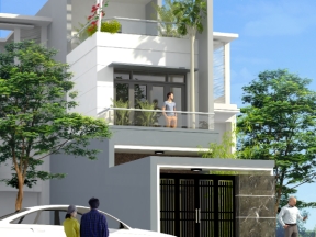 Nhà phố 4x15.5m đầy đủ file kiến trúc, kết cấu, điện nước, phối cảnh