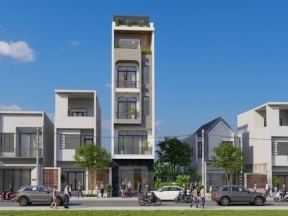 Nhà phố 5 tầng 4.5x18m bản vẽ và sketchup việt nam