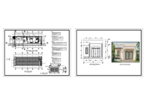 Nhà phố cấp 4.5x20m full mẫu bản vẽ kiến trúc, kết cấu, điện nước