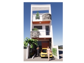 Nhà phố diện tích xây dựng 4.5x20m 3 tầng