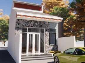 Nhà phố kích thước thiết kế 5m x 15m x 1.5 tầng gác lửng đẹp