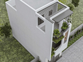 Nhà phố sang trọng 2 tầng 1 tum 4.3x10.8m đầy đủ kiến trúc kết cấu điện nước và file phối cảnh 3ds 3dmax