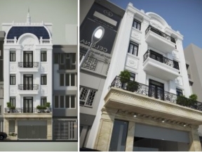 Nhà phố tân cổ điển 4 tầng 7.7x25m (full kt+kc+dn)