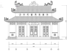 Nhà thờ họ 6.2x9.8m  bản vẽ cad