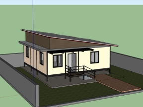 Nhà trệt diện tích 8x8m model sketchup 