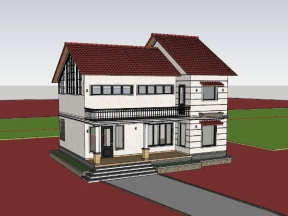 Nhà vườn 2 tầng theo lạ cao cấp kích thước 10x8m