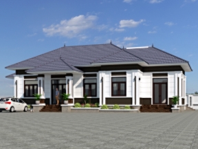 Nhà vườn đẹp 1 tầng mái nhật 20x10m