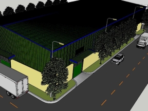 Nhà xưởng 25x55m file Model Sketchup