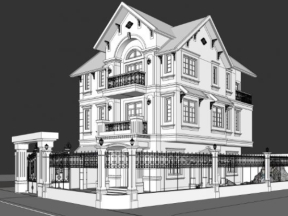 Phối cảnh mẫu biệt thự 3 tầng model su