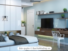 Phối cảnh nội thất phòng ngủ chung cư hiện đại bằng sketchup 2015, Vray 2.0 full setting