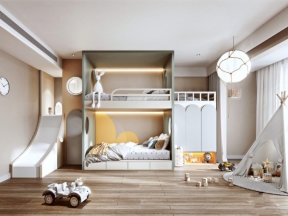 Phòng ngủ cho bé giường 2 tầng đẹp model su việt nam