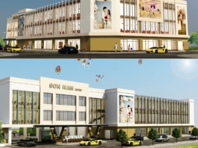 Quán tiệc cưới 3 tầng với diện tích 32.8x82.5m dwg