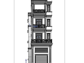 Revit 2020 nhà ở 4 tầng 6.2x13.6m đầy đủ danh mục kiến trúc