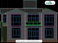 Share mẫu kiến trúc thiết kế nhà ở 2 tầng nhiều mái miến phí