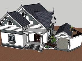 Sketchup biệt thự cấp 4 mới nhất