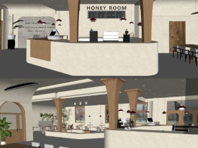 Sketchup file phối cảnh nội thất nhà hàng coffee