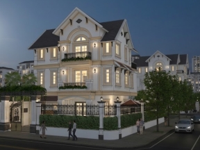 Sketchup mẫu biệt thự tân cổ điển 3 tầng 10x13m