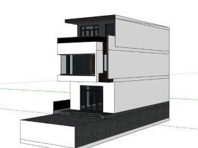 Sketchup mẫu nhà phố 3 tầng 7.5x16.8m